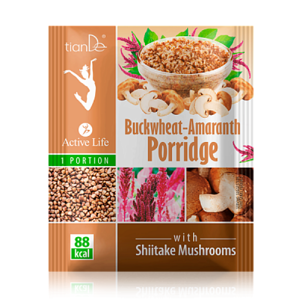 Kuchnia Kasza gryczano-amarantusowa z grzybami shiitake