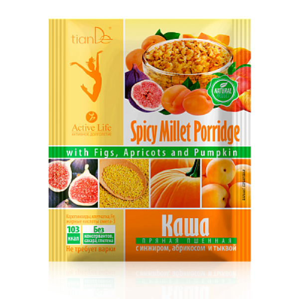 Kuchnia Kasza jaglana z figami, morelami i dynią